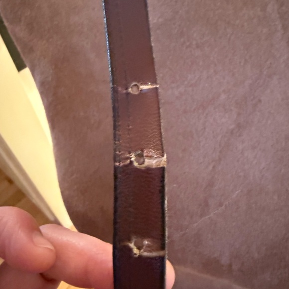 Etienne Aigner Dark Brown Leather Belt equestrian - Picture 6 of 8